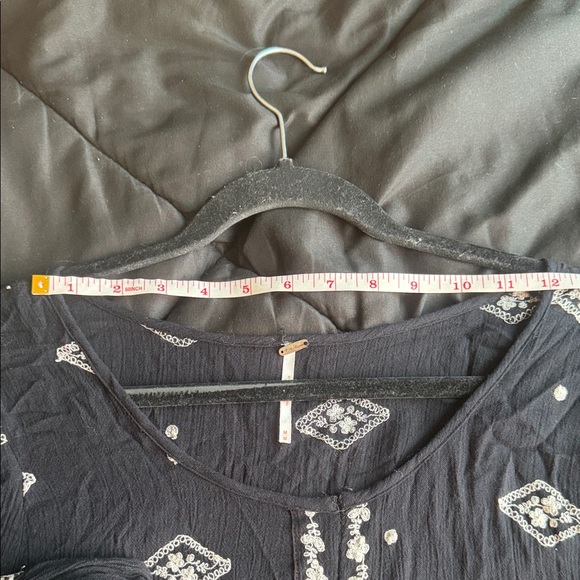 Free People M Black Maxi Dress with White Geometric & Floral Print - Picture 7 of 11